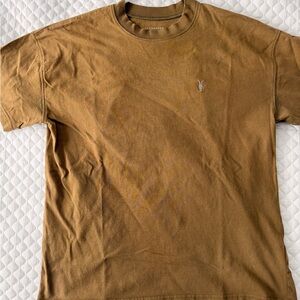 All Saints Men's Crew Neck T-Shirt Oversized Olive